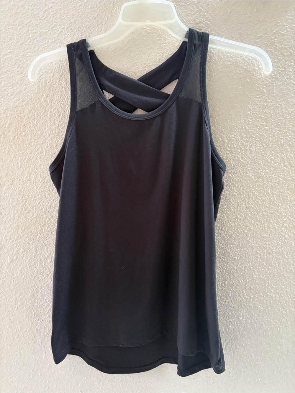 Women's Black Crisscross Back Tank Top
